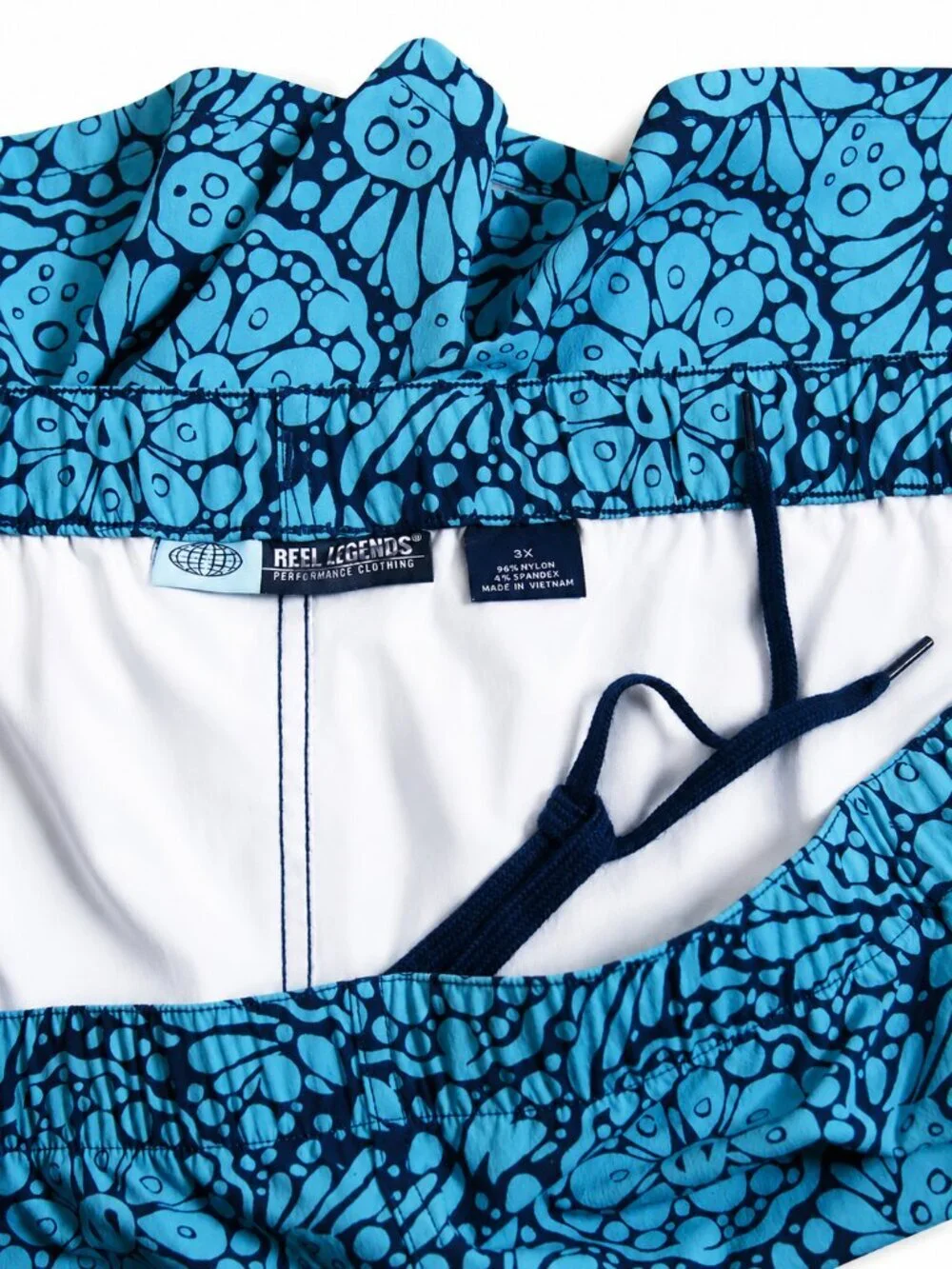Reel Legends Men's 3X Blue Print Quick Dry Shorts NWT
